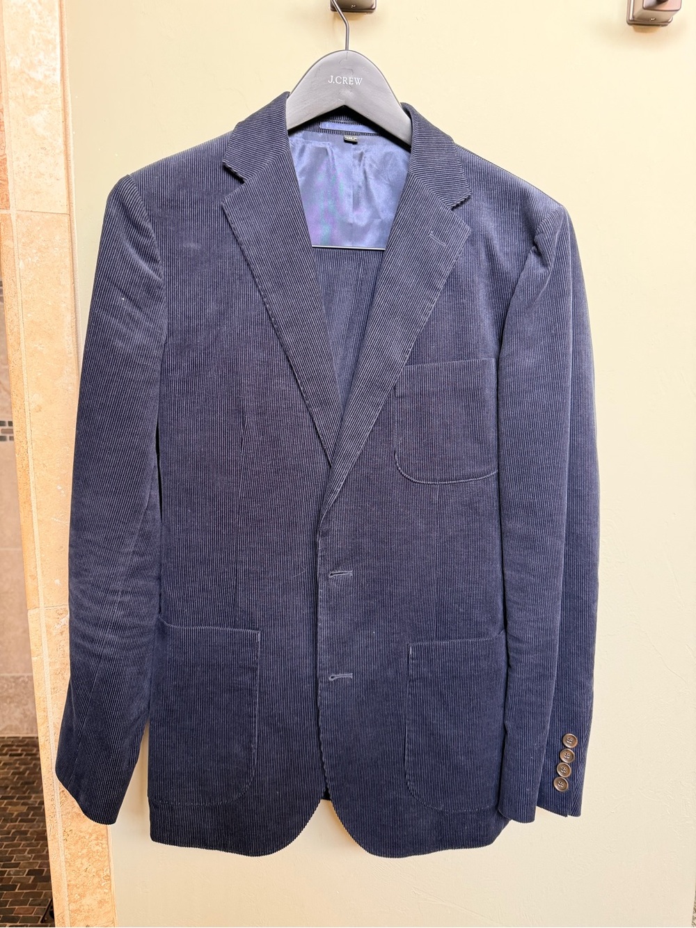 J. Crew Men's Dark Navy Corduroy Blazer
